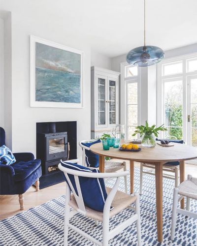 Ebb & Flow Horizon Pendel - Ø21 - Deep Blue/Sølv