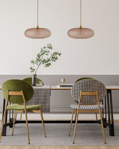 Ebb & Flow Horizon Pendel - Ø21 - Bright Coral/Guld