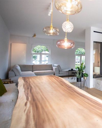 Ebb & Flow Horizon Pendel - Ø45 - Bright Coral/Guld