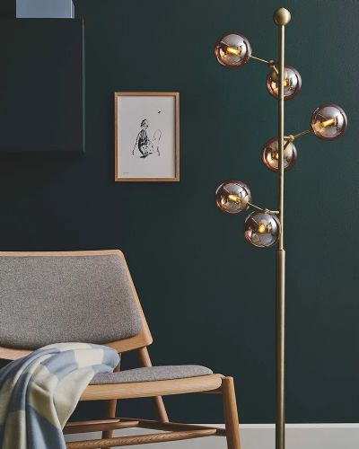 Halo Design Atom Gulvlampe Rav/Messing