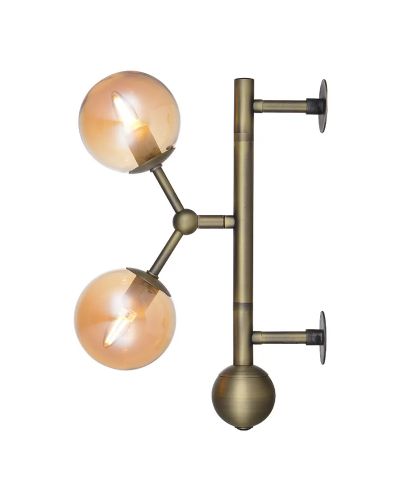 Halo Design Atom Væglampe Rav/Messing