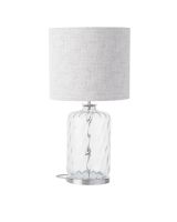 Ebb & Flow Marl Sølv Stofskærm m/ Pillar bordlampe