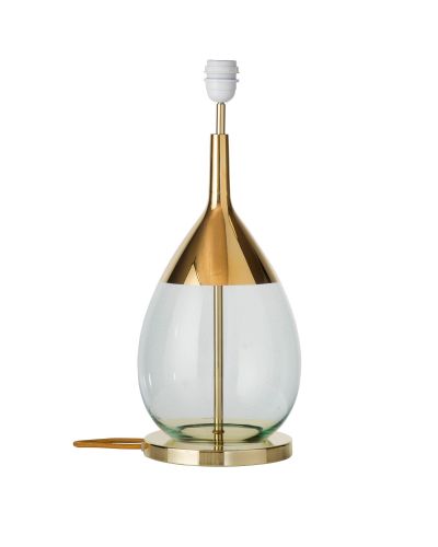 Ebb & Flow Lute Lampefod - Grøn/Guld - Guld base