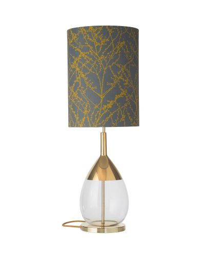 Ebb & Flow Lute Lampefod - Klar/Guld - Guld base