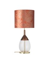 Ebb & Flow Lute Lampefod - Klar/Kobber m/ SH101027 lampeskærm