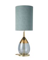 Ebb & Flow Lute Lampefod - Blå/Guld m/ SH101009 lampeskærm