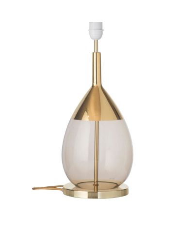 Ebb & Flow Lute Lampefod - Kastanie/Guld - Guld base