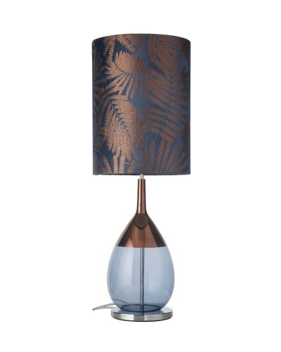 Ebb & Flow Lute Lampefod - Blå/Kobber - Sølv base