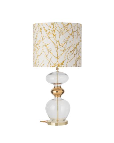 Ebb & Flow Futura Lampefod - Klar/Guld - Guld base