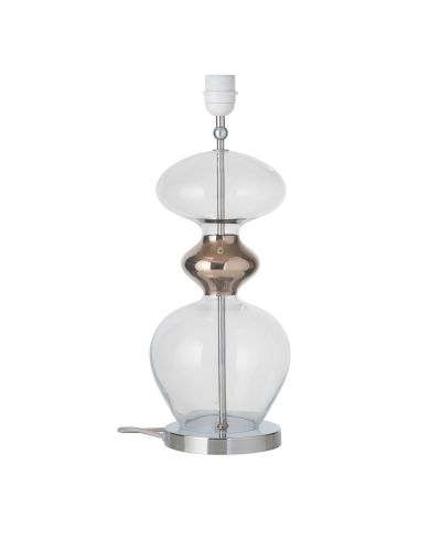 Ebb & Flow Futura Lampefod - Klar/Platinium - Sølv base