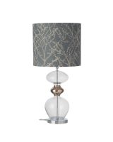 Ebb & Flow Futura Lampefod - Klar/Platinium m/ SH101020 lampeskærm