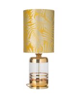 Ebb & Flow Pillar Lampefod - Klar/Guld m/ SH101061 lampeskærm