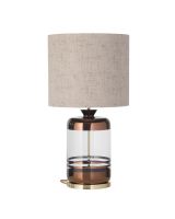 Ebb & Flow Pillar Lampefod - Klar/Kobber m/ SH101006 lampeskærm