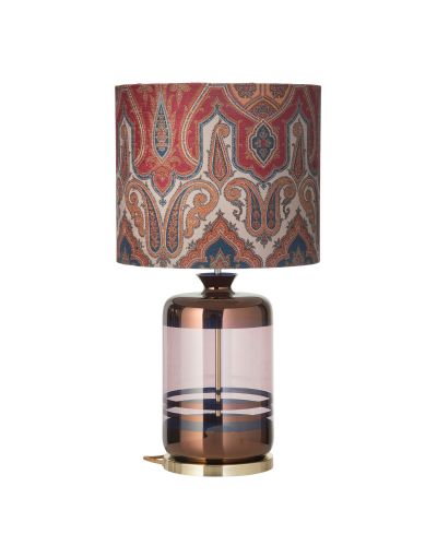 Ebb & Flow Pillar Lampefod - Obsidian/Kobber - Guld base