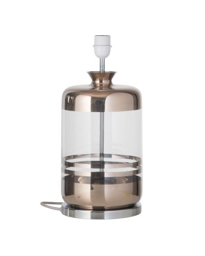 Ebb & Flow Pillar Lampefod - Klar/Platinium - Sølv base