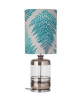 Ebb & Flow Pillar Lampefod - Klar/Platinium m/ SH101047 lampeskærm