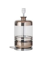 Ebb & Flow Pillar Lampefod - Klar/Platinium - Sølv base