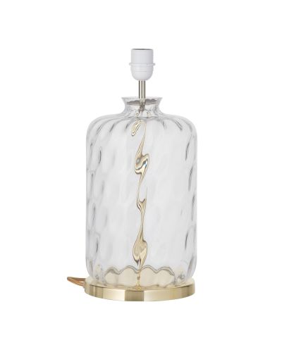 Ebb & Flow Pillar Lampefod - Klar Dimples - Guld base