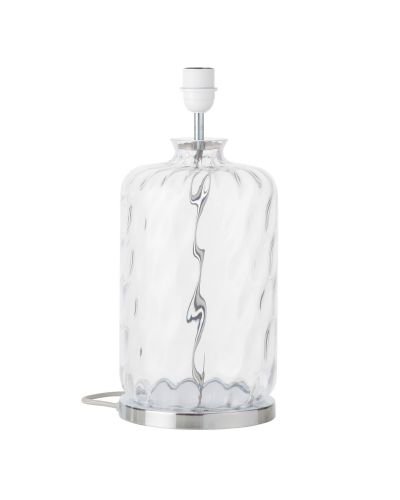 Ebb & Flow Pillar Lampefod - Klar Dimples - Sølv base