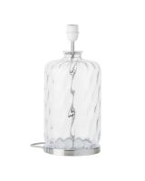 Ebb & Flow Pillar Lampefod - Klar Dimples - Sølv base