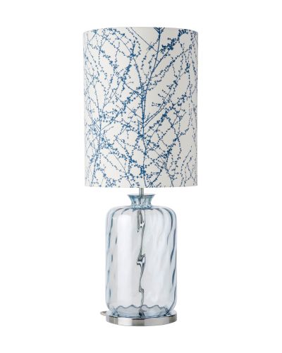 Ebb & Flow Pillar Lampefod - Topaz Blå Dimples - Sølv base