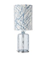 Ebb & Flow Pillar Lampefod - Topaz Blå Dimples m/ SH101050 lampeskærm