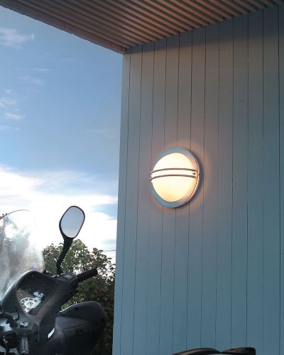 Norlys Bremen Væglampe - Galvaniseret, Opal