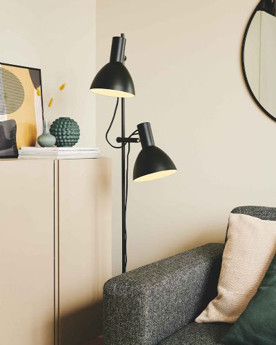 Baltimore Gulvlampe - 2 arm - Sort