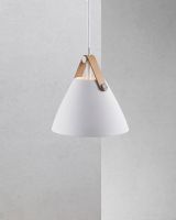 Nordlux Strap 16 - Hvid m/ brun rem