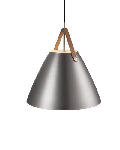 Nordlux Strap 48 - Børstet stål m/ brun rem