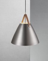 Nordlux Strap 48 - Børstet stål m/ brun rem