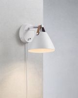 Nordlux Strap 15 - Hvid m/ brun rem
