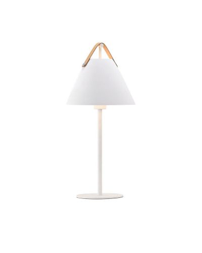 Nordlux Strap Bordlampe - Hvid m/ brun rem
