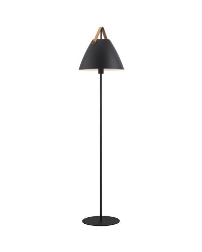 Nordlux Strap Gulvlampe - Sort m/ brun rem