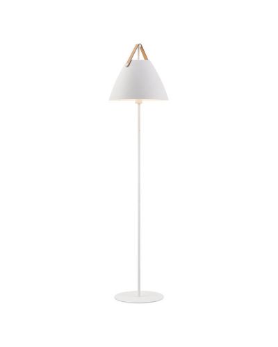 Nordlux Strap Gulvlampe - Hvid m/ brun rem