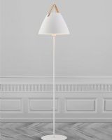 Nordlux Strap Gulvlampe - Hvid m/ brun rem
