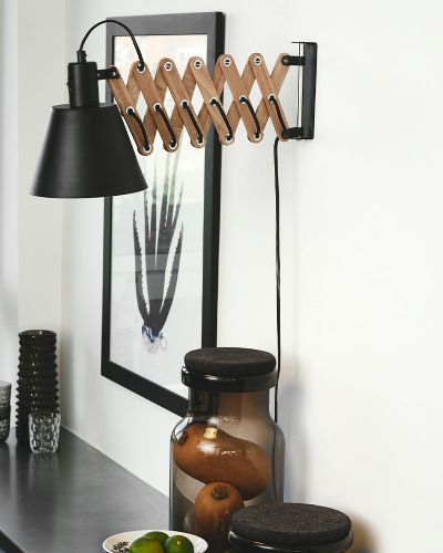 Halo Design Vintage Væglampe - Sort/Valnød