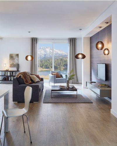 Eglo Stellato 3 Loftslampe Ø40 - Opal/nød